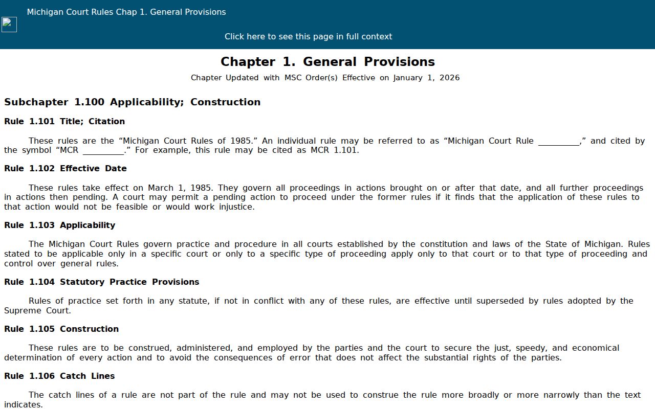Luce County civil court docket event and order reference