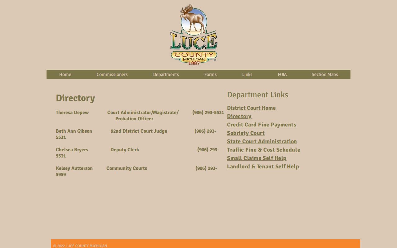 Luce County court records access at the Newberry courthouse