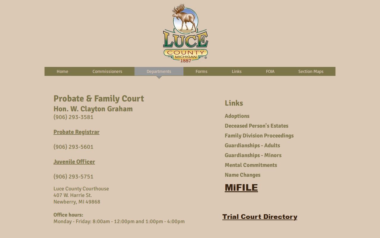 Luce County probate court records orientation for public access